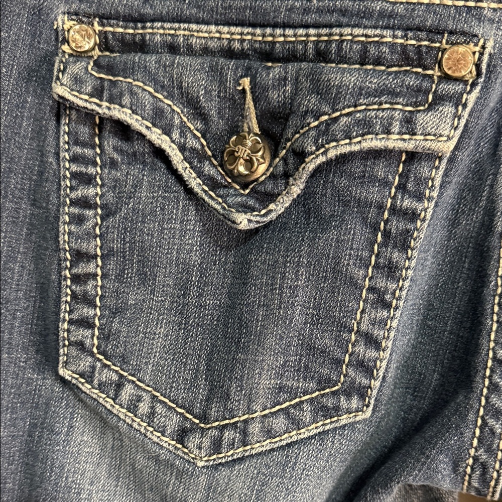 Women's Blue Washed Straight-Leg Jeans - Picture 5 of 16